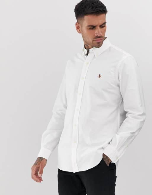 Extreem belangrijk Conciërge vrijgesteld Polo Ralph Lauren regular fit oxford shirt in white | ASOS