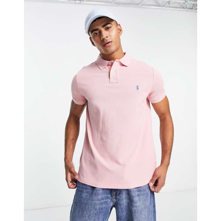 Polo Ralph Lauren regular fit pique polo in washed pink with
