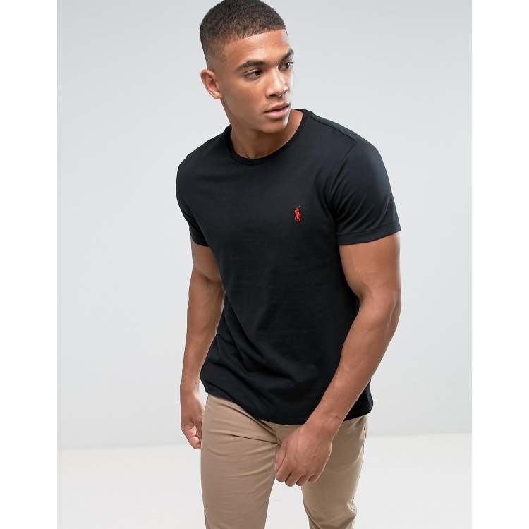 Polo Ralph Lauren regular fit t-shirt with crew neck in black | ASOS