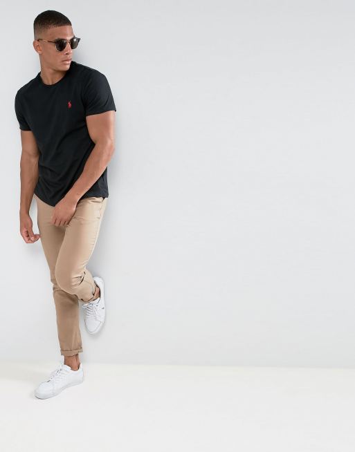 Polo Ralph Lauren regular fit t-shirt with crew neck in black | ASOS