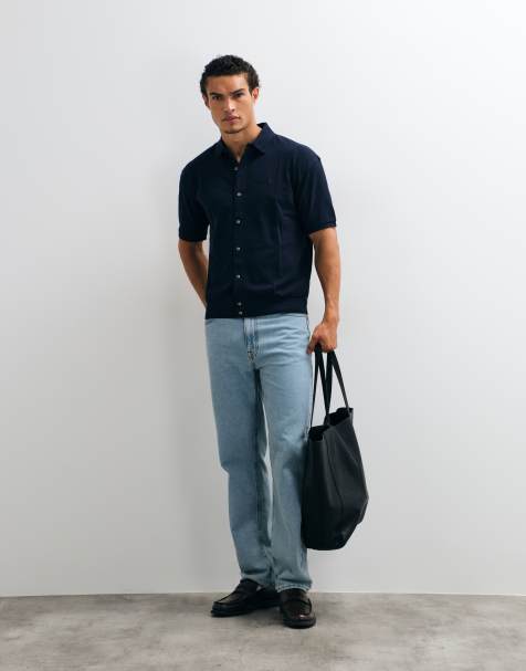 Polo Ralph Lauren relaxed fit pique mesh knit shirt in navy - view 1