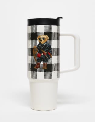 Polo Ralph Lauren Polo Ralph Lauren reusable bear straw water bottle in black and white
