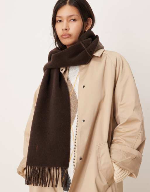 Polo Ralph Lauren reversable wool scarf in Brown