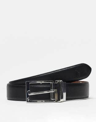 Polo Ralph Lauren reversible leather belt in black/tan with logo | ASOS