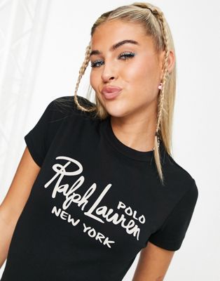 Polo Ralph Lauren rib short sleeve t-shirt in black