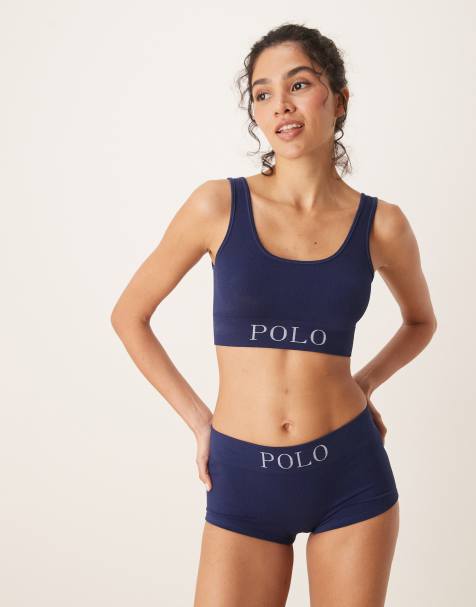 Polo Ralph Lauren Ribbed seamless shortie in navy - view 1