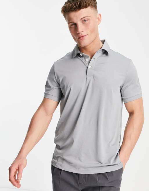 Polo Ralph Lauren RLX Golf lightweight airflow shoulder logo polo in light  grey marl | ASOS