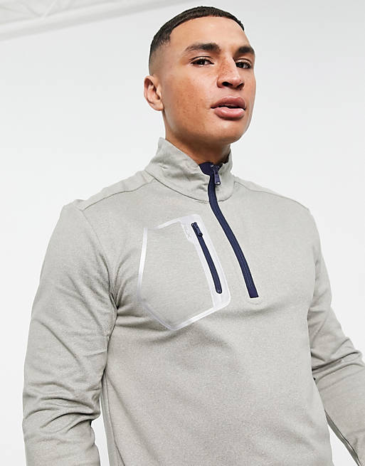 Polo Ralph Lauren RLX Golf tech jersey chest pocket half zip sweatshirt in  dark sport heather