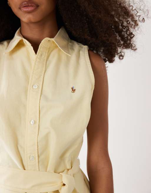 Polo Ralph Lauren - Robe chemise de jour sans manches - Jaune, 4 de 4
