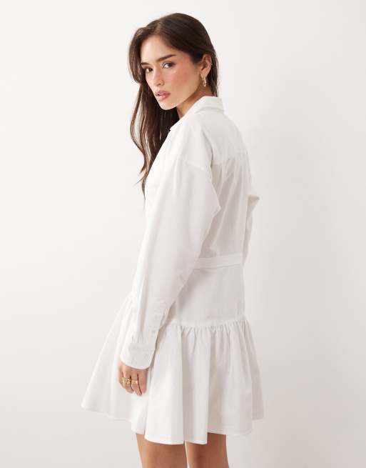 Polo Ralph Lauren - Robe chemise tissée à manches longues - Blanc, 4 de 4