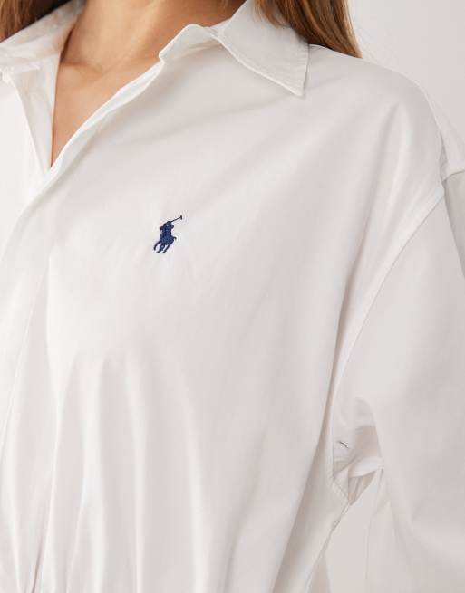 Polo Ralph Lauren - Robe chemise tissée à manches longues - Blanc, 3 de 4