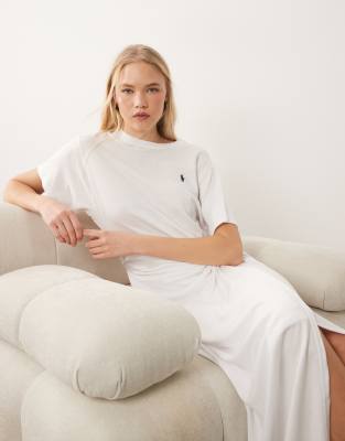 Polo - Robe longue en maille - Blanc L