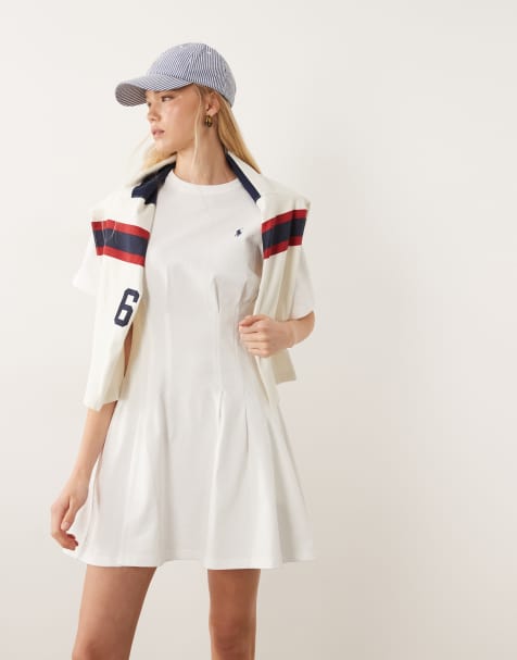 Polo Ralph Lauren - Robe t-shirt de jour en maille - Blanc - view 1