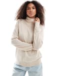 [Polo Ralph Lauren] Polo Ralph Lauren roll neck knit jumper in cream-White M ALMOND HEATHER 24