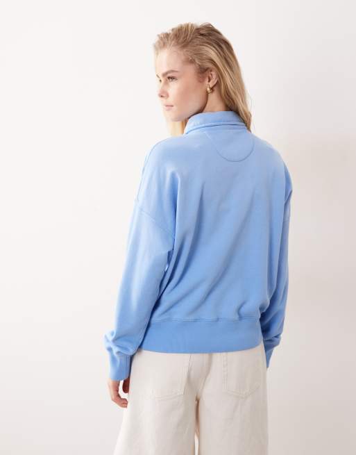 Polo Ralph Lauren – Rosa stickad sweatshirt med halvlång dragkedja, 4 av 4