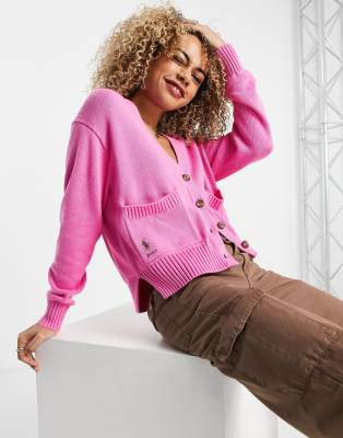 Polo Ralph Lauren - Rosa Strickjacke mit V-Ausschnitt