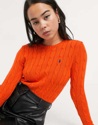 Polo Ralph Lauren round neck knit jumper in orange | ASOS