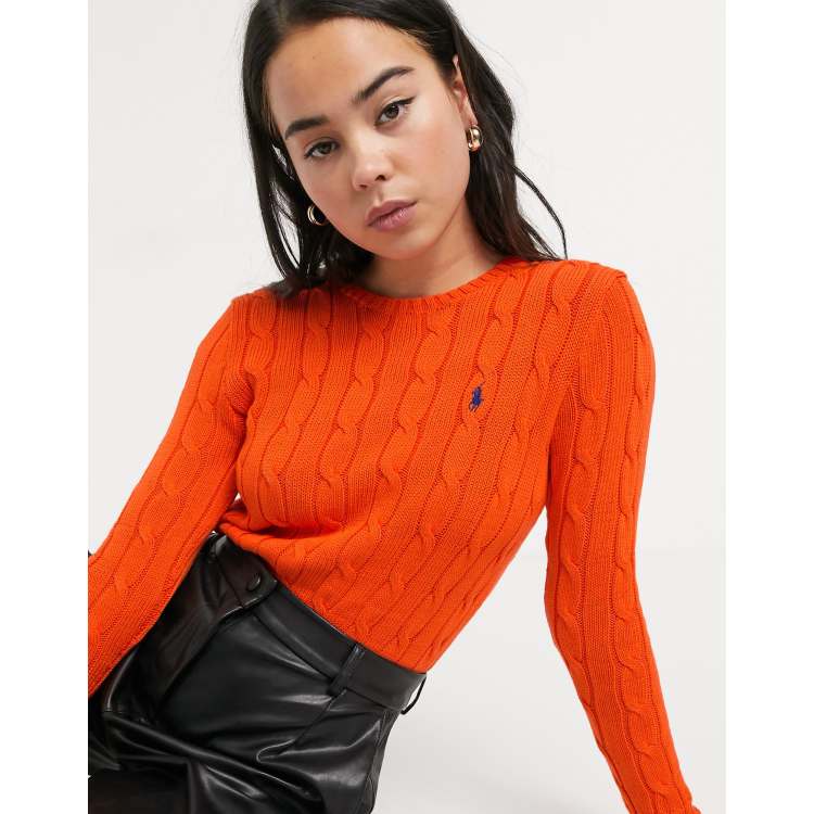 Polo Ralph Lauren round neck knit jumper in orange | ASOS