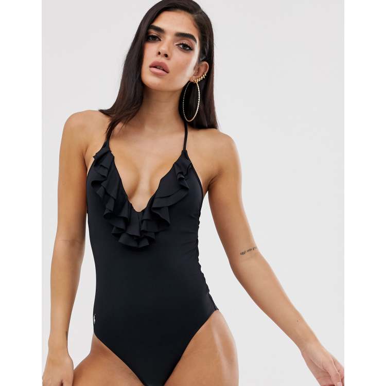 Ralph lauren discount ruffle swimsuit