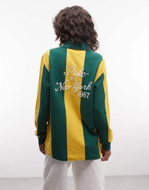Polo Ralph Lauren Rugby-Oberteil mit vertikalen Streifen in Grün, 4 von 4