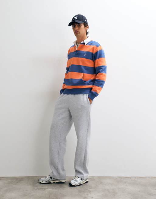 Polo Ralph Lauren rugbyskjorte med bjernelogo i orange og blå, 2 af 5