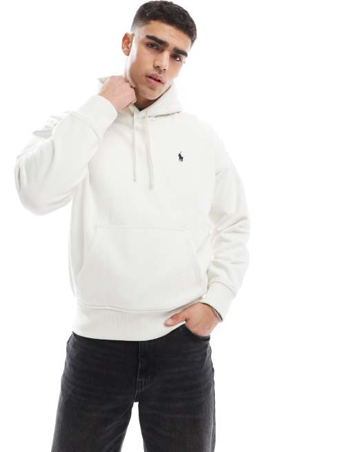 Polo Ralph Lauren - Ruimvallende hoodie van zware stof met geschreven icoonlogo en logoprint op de achterkant in crème