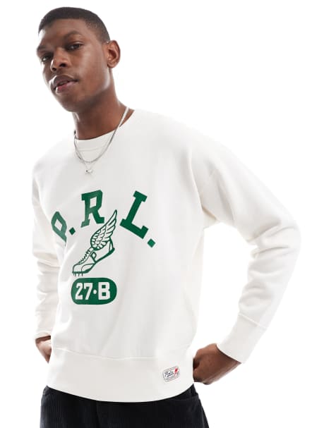 Polo Ralph Lauren Run Club P-wing logo fleece sweatshirt in cream - view 1