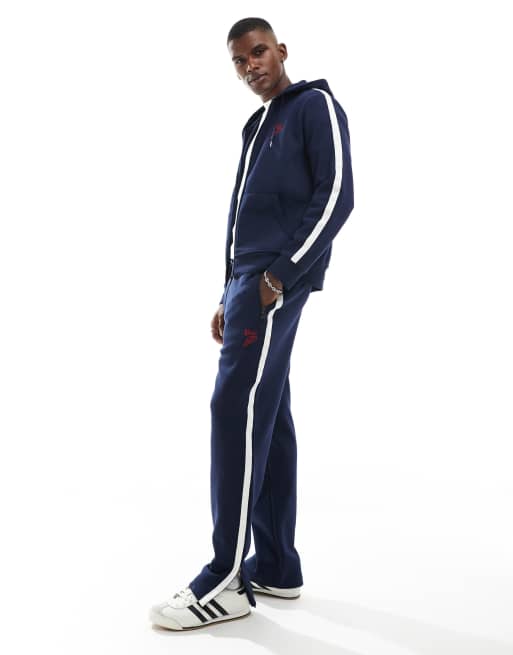 Polo Ralph Lauren - Run Club P-wing - Pantaloni sportivi in piqué blu navy con fettuccia del logo sui lati in coordinato