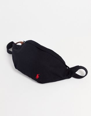 Polo Ralph Lauren canvas bum bag in black with pony logo - ASOS Price Checker