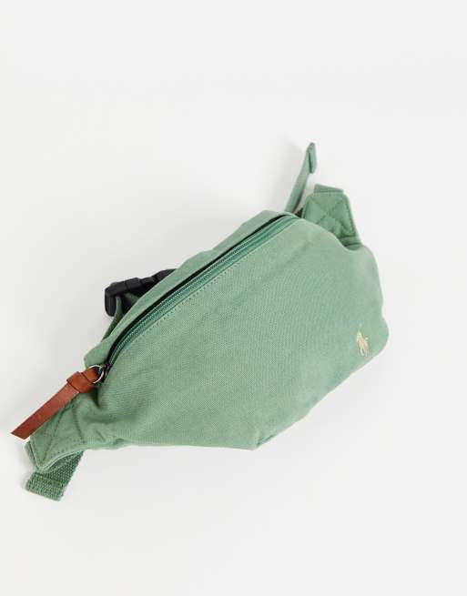 Polo Ralph Lauren Sac banane en toile logo poney Vert ASOS