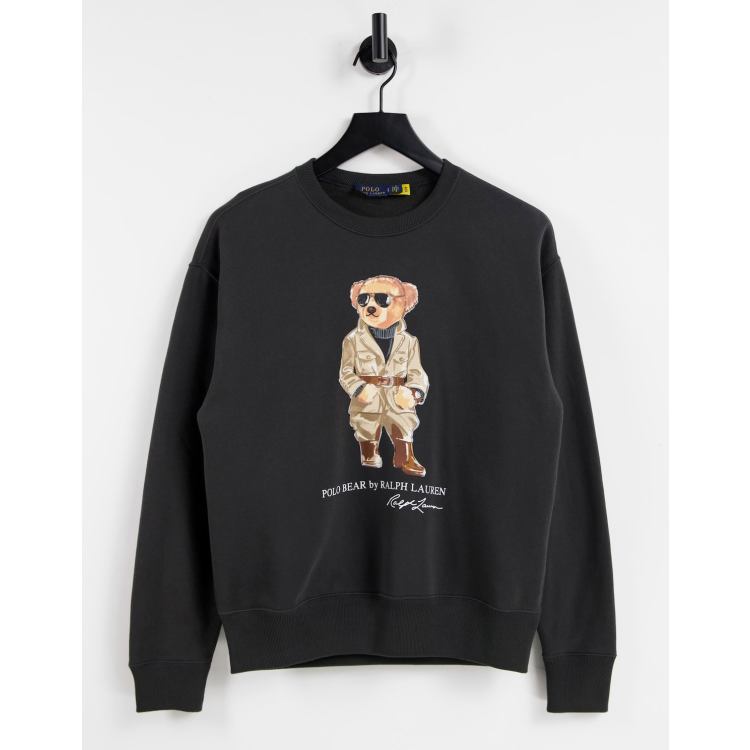 Polo Ralph Lauren safari bear sweater in black | ASOS