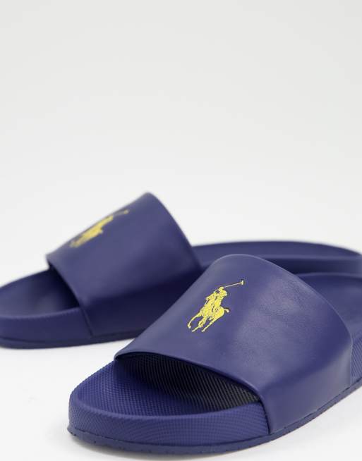 Polo Ralph Lauren - Sandales avec logo jaune - Bleu marine, 2 de 4