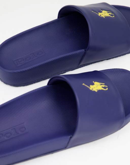 Polo Ralph Lauren - Sandales avec logo jaune - Bleu marine, 4 de 4