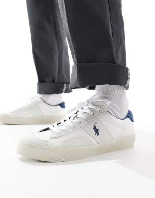 Polo Ralph Lauren Sayer sport trainer in white blue mix - ASOS Price Checker