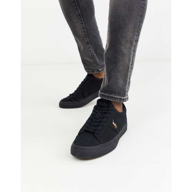 ralph lauren sayer canvas trainers white