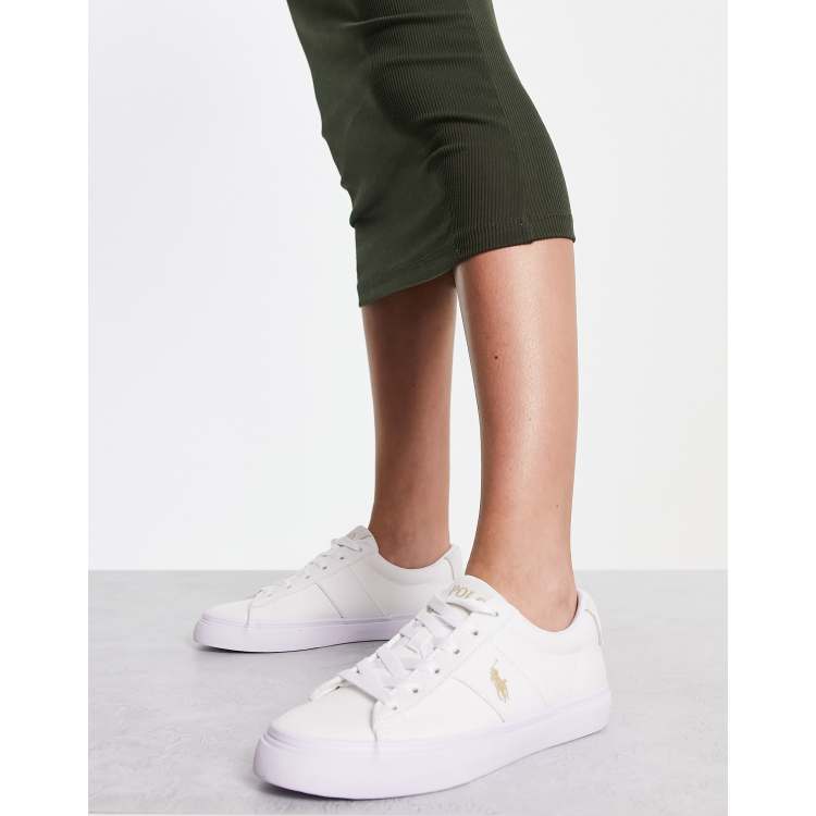 Polo Ralph Lauren Sayer sneakers in white with cream pony logo | ASOS