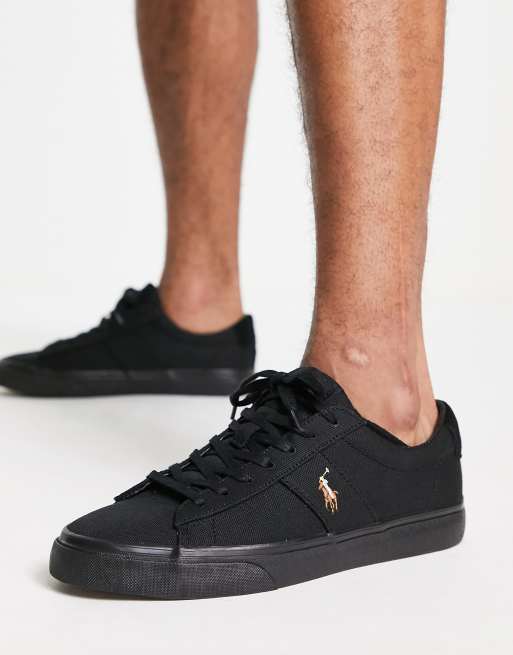 Hoofd Simuleren persoon Polo Ralph Lauren - Sayer - Sneakers in zwart met logo | ASOS