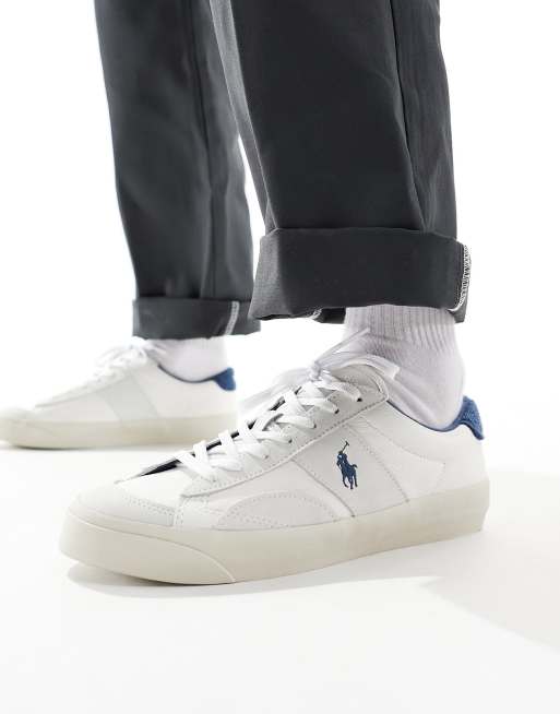 Polo Ralph Lauren Sayer Sneakers sportive bianche con dettagli blu