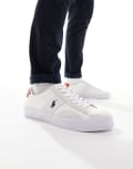 [Polo Ralph Lauren] Polo Ralph Lauren Sayer Sport sneakers in cream with pony logo-White 40 White/Red/Navy