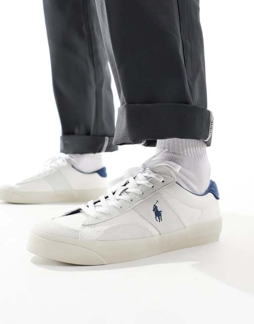 Polo Ralph Lauren Sayer sport trainer in white blue mix