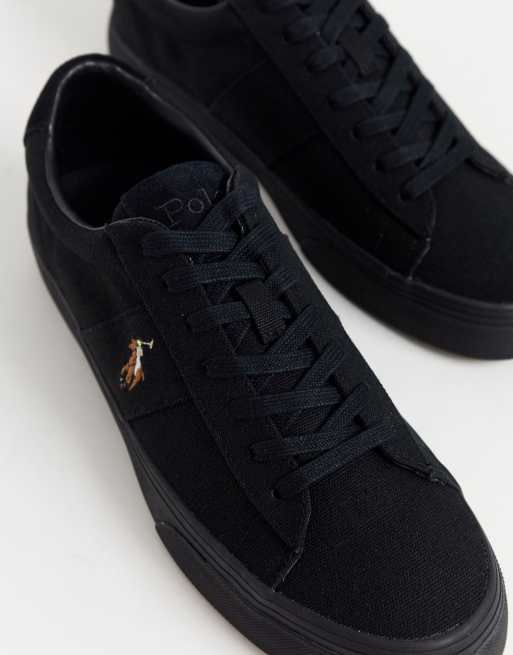 Polo ralph lauren hot sale black sayer trainers