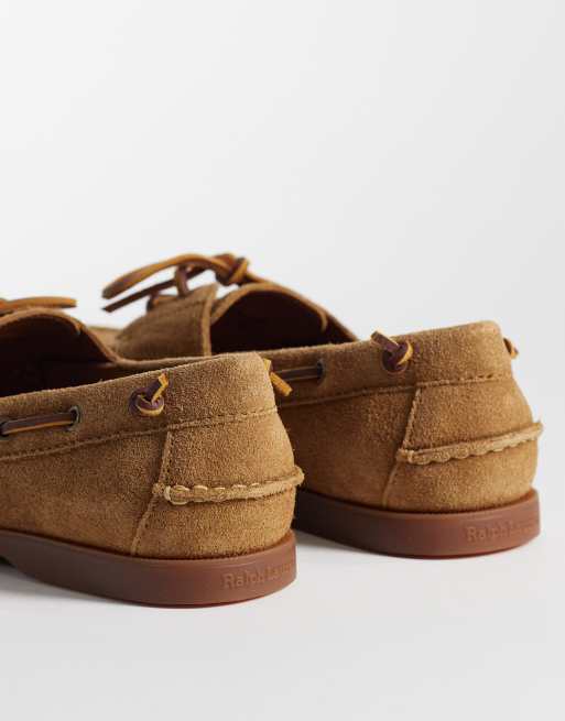 Polo Ralph Lauren - Scarpe da barca in camoscio color cuoio con nappe, 4 di 4