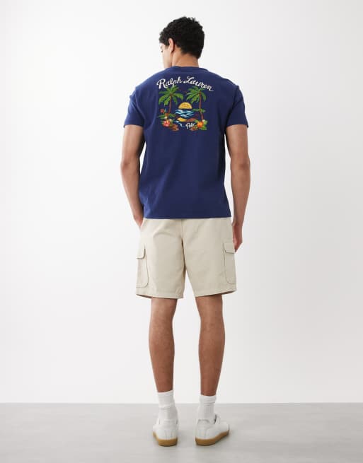 Polo Ralph Lauren scenic back embroidered t-shirt in navy, 2 of 5