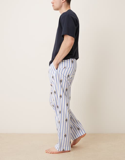 Polo Ralph Lauren – Schlafhose in Blau gestreift mit Bären-Motiv, 3 von 5