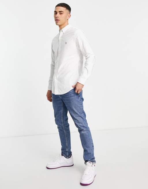 Polo Ralph Lauren – Schmal geschnittenes Oxford-Hemd in Weiß, 4 von 4