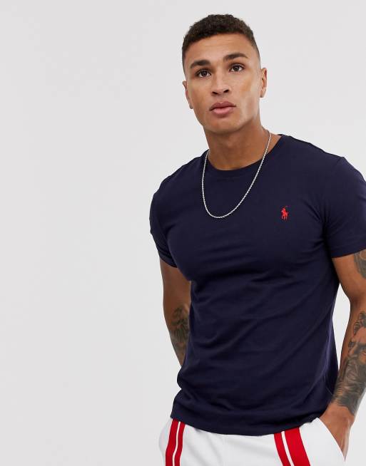 Polo Ralph Lauren Schmal geschnittenes T Shirt in Marineblau mit Rundhalsausschnitt ASOS