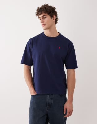 Polo - Schweres T-Shirt in Newport-Marineblau mit Pony-Logo Marineblau L