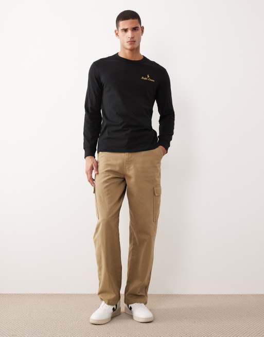 Polo Ralph Lauren script icon logo long sleeve t-shirt in polo black, 2 of 5