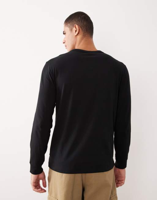 Polo Ralph Lauren script icon logo long sleeve t-shirt in polo black, 3 of 5