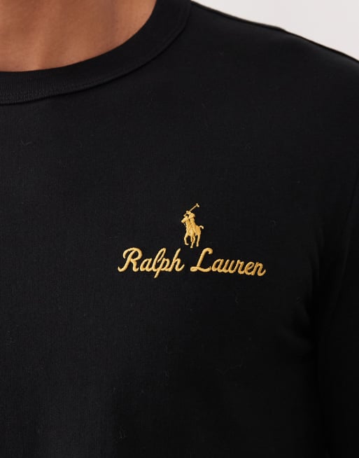 Polo Ralph Lauren script icon logo long sleeve t-shirt in polo black, 5 of 5